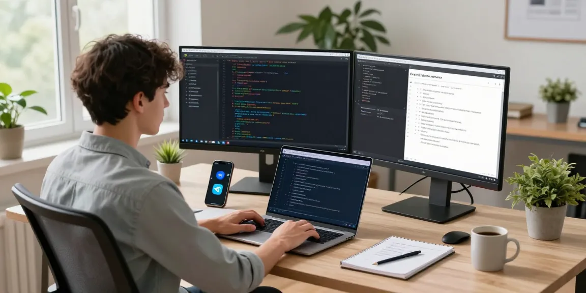 Seamlessly configure Telegram Chinese interface in a modern tech workspace.