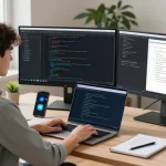 Seamlessly configure Telegram Chinese interface in a modern tech workspace.